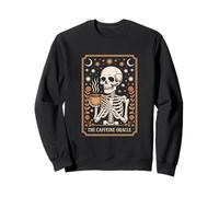 The Caffeine Oracle Skeleton Coffee Tarot Moon Sweatshirt