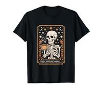 The Caffeine Oracle Skeleton Coffee Tarot Moon T-Shirt
