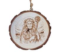 The Cailleach Goddess of Winter Wall Hanging Wooden Pagan Decoration Wicca Wiccan Witch Witchcraft Altar 7-8 or 9-10cm Mercian Forest Celtic Yule Winter Solstice Mountain (9-10cm)