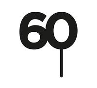 The Cake Decorating Co. Black - Birthday Number Acrylic Cake Topper 60