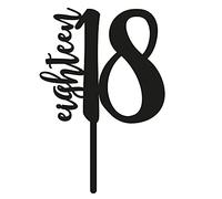 The Cake Decorating Co. Black Number Acrylic Topper 18
