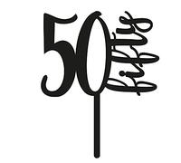 The Cake Decorating Co. Black Number Acrylic Topper 50