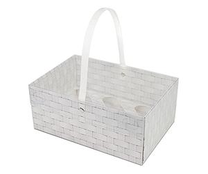 The Cake Decorating Co Holds 6 White Wicker Effect Cupcake Box With Handle