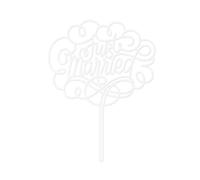 The Cake Decorating Co. Just Married Cake Topper White Acrylic