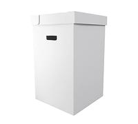 The Cake Decorating Co Tall Cake Box - 16" x 16" x 27" Extra Tall Corrugated White Cake Box with Insert and Lid - For Safely Carrying and Transporting Large Cakes, including Birthday and Wedding Cakes