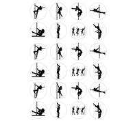 The Cake Decorators Boutique 24 Pole Dancing style edible Iced Icing CupCake Toppers