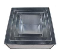 The Cakes World 4 Tier Square Multilayer Birthday Wedding Anniversary Cake Tins - 6",8",10",12" (5" Deep)