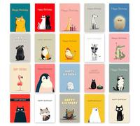 The Calendar King // Animal Illustration Birthday Card Pack - Set of 20 Assorted Greetings Cards with Envelopes - Printed on Premium Heavy Card - Finished Size: 148mm x 210mm - ANML_005