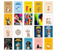 The Calendar King // Assorted Birthday Card Pack - Set of 20 Assorted Greetings Cards with Envelopes - Printed on Premium Heavy Card - Finished Size: 148mm x 210mm - ASSORT_010