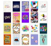 The Calendar King // Birthday Card Pack - Set of 20 Assorted Greetings Cards with Envelopes - Printed on Premium Heavy Card - Finished Size: 148mm x 210mm - BDAY_006