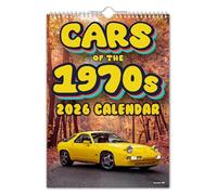 The Calendar King - Cars of the 1970's - 2026 Wall Calendar // Christmas/Birthday/Gift Idea/Present/Novelty/Humour/Secret Santa/Year Planner/Office Gift (Full Colour, A4 Size)
