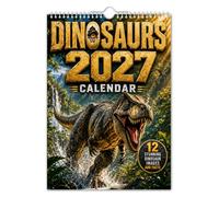 The Calendar King // DINOSAURS - 2027 Wall Calendar/Novelty Gift/Secret Santa/Office Gift/Quirky/Birthday Present/Children's Present/Kids Gift/Educational (Full Colour, A4 Size)