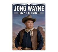 The Calendar King // JONG WAYNE - 2027 Wall Calendar/Kim Un/John wayne/Funny Gift/Political Humour Calendar/Comedy Political Gift/Secret Santa Gift (Full Colour, A4 Size)