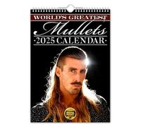 The Calendar King - World’s Greatest Mullets - 2025 Wall Calendar - Funny/Quirky/Christmas/Birthday/Gift Idea/Present/Novelty/Humour/Secret Santa/Year Planner (Full Colour, A4 Size)