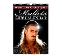 The Calendar King - World’s Greatest Mullets 2026 Wall Calendar (A4 size) Funny/Quirky/Christmas/Birthday/Gift Idea/Present/Novelty/Humour/Secret Santa/Year Planner/Office Gift