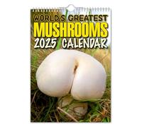 The Calendar King // World's Greatest Mushrooms - 2025 Wall Calendar - Funny/Quirky/Christmas/Birthday/Gift Idea/Present/Novelty/Humour/Secret Santa/Year Planner (Full Colour, A3 Size)