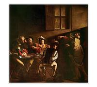 The Calling of St. Matthew Poster by Michelangelo Merisi (Caravaggio) 60 x 60 cm Brown Wall art Wall decor