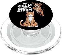 The Calm Before the Storm (Cat and Dog) PopSockets PopGrip for MagSafe