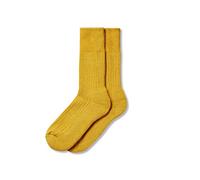 The Cambridge Sock Company Alpaca Socks Men Women Short Ribbed Luxurious Comfortable Soft Walking Gardening House Autumn Winter Socks - Mustard - Small
