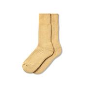 The Cambridge Sock Company Alpaca Socks Men Women Short Ribbed Luxurious Comfortable Soft Walking Gardening House Autumn Winter Socks - Maize - Large