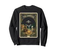 The Campers Tarot Card Bigfoot Alien Campfire UFO Sasquatch Sweatshirt
