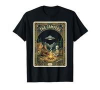 The Campers Tarot Card Bigfoot Alien Campfire UFO Sasquatch T-Shirt