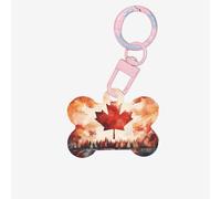 The Canadian Flag Dog Tags Bone-Shaped Pet Tag,Acrylic Pet ID Tags Durable and Stylish,Perfect for Small to Large Pets
