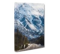 The Canadian Rockies Canvas Print | Gallery Wrapped 30mm Frame Wall Art | 30x20 inches | Ready to Hang | Modern Picture | Living Room Bedroom Lounge Office