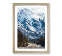 The Canadian Rockies Painting Framed Print | A2 Oak Framed Wall Art | Ready to Hang | Modern Historical Picture | Living Room Bedroom Lounge Office