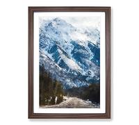 The Canadian Rockies Painting Framed Print | A2 Walnut Framed Wall Art | Ready to Hang | Modern Historical Picture | Living Room Bedroom Lounge Office