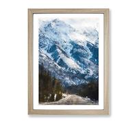The Canadian Rockies Painting Modern Framed Print | A2 Oak Framed Wall Art | Ready to Hang | Modern Historical Picture | Living Room Bedroom Lounge Office