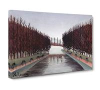 The Canal By Henri Rousseau Canvas Print | Gallery Wrapped 30mm Frame Wall Art | 24x16 inches | Ready to Hang | Classic Picture | Living Room Bedroom Lounge Office