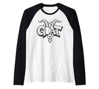 The Capricorn Zodiac Symbol a Goat Baseball Text Sport Art Raglan Baseball Tee