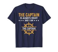 The Captain Is Always Right And I Am The Captain T-Shirt, Men, Navy Blue, X-Large