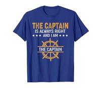 The Captain is Always Right and I Am The Captain T-Shirt, Men, Royal Blue, Small