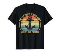 The Captain is Always Right and I'm The Captain Value Graphic T-Shirt, Men, Black, S