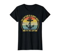 The Captain is Always Right and I'm The Captain Value Graphic T-Shirt, Women, Black, XS