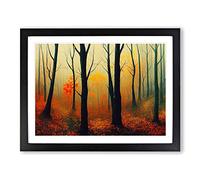 The Captivating Autumn Forest Framed Wall Art Print A2 Black | Ready to Hang, Premium Gi Paper, Fade-Resistant Inks, Securely Packaged, UK Made