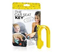 The Car Seat Key - Original Car Seat Key Chain Buckle Release Tool - Easy Unbuckle Opener Aid for Nails, Parents, Grandparents & Older Children by NAMRA Made in USA (1 Pack, Neon Yellow)