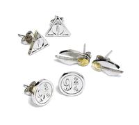 The Carat Shop Harry Potter Deathly Hallows/Golden Snitch/Platform Stud Earring Set