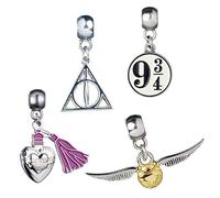 The Carat Shop Harry Potter Golden Snitch/Deathly Hallows/Love Potion/Platform 9 3/4 Slider Charm Set HP0070