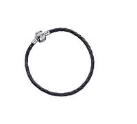 The Carat Shop Large Adult Size 20cm Official Harry Potter Black Leather Bracelet for Slider Charms