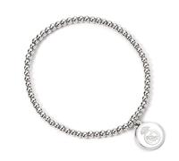 The Carat Shop Real Madrid Football Club Silver Disc Ball Bead Bracelet