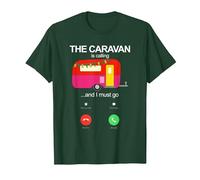 The Caravan is Calling and I Must Go Funny Static Caravan T-Shirt, Men, Dark Green, XX-Large
