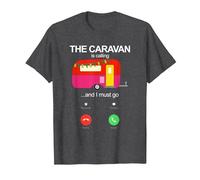 The Caravan is Calling and I Must Go Funny Static Caravan T-Shirt, Men, Dark Heather Grey, 5X-Large