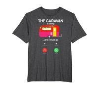 The Caravan is Calling and I Must Go Funny Static Caravan T-Shirt, Men's Big and Tall, Dark Heather Grey, 5X Tall
