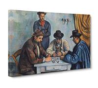 The Card Players Vol.1 By Paul Cezanne Canvas Print for Living Room Bedroom Home Office Décor, Wall Art Picture Ready to Hang, 30 x 20 Inch (76 x 50 cm)