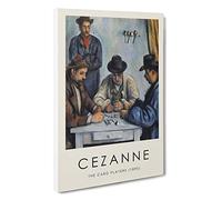 The Card Players Vol.1 Paul Cezanne Canvas Print | Gallery Wrapped 30mm Frame Wall Art | 30x20 inches | Ready to Hang | Impressionist Picture | Living Room Bedroom Lounge Office