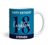 The Card Zoo 18th Birthday Photo Gift Blue Tea Coffee Cup Personalised Mug - Gift for Birthday, Custom Personalised Gift, Coffee Mug, Tea Mug, Cup