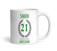 The Card Zoo 21st Birthday Gift for Man Green Male Mens 21 Birthday Present Personalised Mug - Gift for Birthday, Custom Personalised Gift, Coffee Mug, Tea Mug, Cup